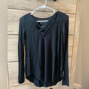 American Eagle front crossed strap black long sleeve XS